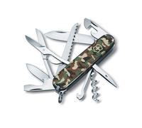 Victorinox Huntsman Swiss Army Knife, Medium, Multi Tool, Camping Knife, 15 Functions, Large Blade, Bottle Opener, Camouflage