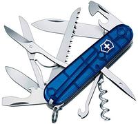 Victorinox Huntsman Swiss Army Knife - Multitool, 15 Functions, Blue | Pocket knife with wood saw, scissors, and bottle opener. Ideal for camping, hiking, and EDC. 91 mm, Swiss Made.
