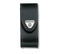 Victorinox Leather Belt Pouch for Swiss Army Knife and Pocket Knife | Durable Black Leather Sheath with Integrated Belt Loop and Hook-and-Loop Fastener for Everyday Carry, 100 mm