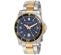 Victorinox Maverick 241789 Large Men's Watch Diameter 43 mm, Swiss Made Analogue Quartz, Water Resistant to 100 m, Triple Layer Sapphire Glass, Blue/Silver Stainless Steel Strap, Blue, Bracelet