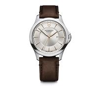 Victorinox Men’s Watch Alliance Ø 40 mm, Swiss Made, Analogue Quartz, Water-Resistant up to 100 m, Sapphire Glass, Leather Strap, Silver/Brown