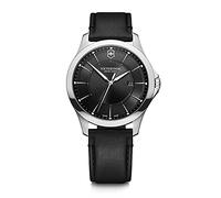 Victorinox Men’s Watch Alliance Ø 40 mm, Swiss Made, Analogue Quartz, Water-Resistant up to 100 m, Sapphire Glass, Leather Strap, Black