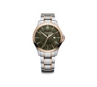 Victorinox Men’s Watch Alliance Ø 40 mm, Swiss Made, Analogue Quartz, Water-Resistant up to 100 m, Sapphire Glass, Stainless Steel Strap, Green/Rosé Gold/Silver