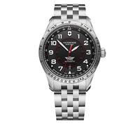 Victorinox Men’s Watch Automatic AirBoss Mechanical, Ø 42 mm, Swiss Made, Water-Resistant up to 100 m, Sapphire Glass, Stainless Steel Strap, Black/Silver