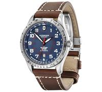 Victorinox Men’s Watch Automatic AirBoss Mechanical, Ø 42 mm, Swiss Made, Water-Resistant up to 100 m, Sapphire Glass, Leather Strap, Blue/Brown