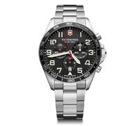 Victorinox Men’s Watch Fieldforce Chrono Ø 42 mm, Swiss Made, Analogue Quartz, Water-Resistant up to 100 m, Sapphire Glass, Stainless Steel Strap, Black