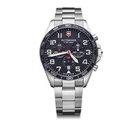 Victorinox Men’s Watch Fieldforce Chrono Ø 42 mm, Swiss Made, Analogue Quartz, Water-Resistant up to 100 m, Sapphire Glass, Stainless Steel Strap, Blue/Silver