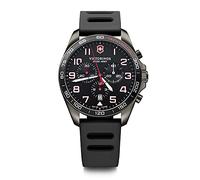 Victorinox Men’s Watch Fieldforce Sport Chrono Ø 42 mm, Swiss Made, Analogue Quartz, Water-Resistant up to 100 m, Rubber Strap, Black
