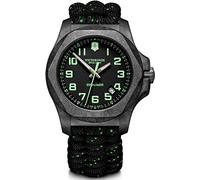 Victorinox Men’s Watch I.N.O.X. Carbon Ø 43 mm, Swiss Made, Analogue Quartz, Water-Resistant up to 200 m, Sapphire Glass, Paracord Strap, Black
