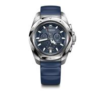 Victorinox Men’s Watch I.N.O.X. Chrono Ø 43 mm, Swiss Made, Analogue Quartz, Water-Resistant up to 200 m, Rubber Strap, Blue