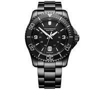 Victorinox Men’s Watch Maverick Black Edition Ø 43 mm, Swiss Made, Analogue Quartz, Water-Resistant up to 100 m, Stainless Steel Strap, Black