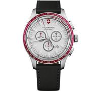 Victorinox Men’s Watch Alliance Sport Chronograph Ø 44 mm, Swiss Made, Analogue Quartz, Water-Resistant up to 100 m, Leather Strap, Black/White