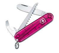 Victorinox My First Victorinox Swiss Army Pocket Knife for Children, Small, Multi Tool, 9 Functions, Pink Transparent