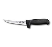 Victorinox Normal Cut Blade Fibrox Safety Grip Boning Knife, Black, Medium, 12 cm