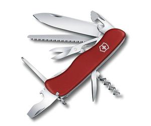 Victorinox Outrider Swiss Army Pocket Knife, Large, Multi Tool, 14 Functions, Blade, Scissors, Red
