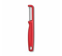 Victorinox Peeler Iota, for Vegetables, Fruits, Serrated Edge, Double-Edged, Extra Sharp, Swiss Made, red