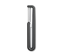 Victorinox Peeler Nova-I, Double-Edged Straight Blade, Black | Extra sharp stainless steel peeler with Tritan handle for round fruits and vegetables, 162 mm, Swiss Made