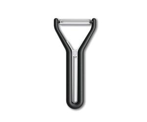 Victorinox Peeler Nova-Y, for Vegetables, Fruits, Straight Edge, Double-Edged, Extra Sharp, Swiss Made, Black