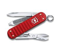 VICTORINOX Pocket Knife Classic Precious Alox, 5 Functions, Multi Tool with Scissors, Screwdriver, Key Ring, incl. Gift Box, Iconic Red