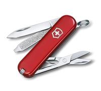 VICTORINOX Pocket Knife Classic SD, Small, 7 Functions, Swiss Made, Multi Tool with Blade, Nail File, Screwdriver 2.5 mm, Scissors, Red