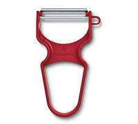 Victorinox Rapid Peeler, Serrated Edge Tomato and Potato Peeler, Red | Professional stainless steel blade with serrated edge for fruits and vegetables, dishwasher safe, Swiss Made