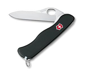 Victorinox Sentinel Clip Swiss Army Knife, Large, Multi Tool, 5 Functions, Large Locking Blade, One Hand, Black