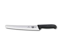 Victorinox Serrated Edge Pastry Saw (26 cm Blade, Non-Slip Handle, Rustproof, Stainless Steel, Dishwasher Safe), Black