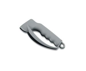 Victorinox Sharpy Knife Sharpener for Swiss Army Knife and Pocket Knives | Portable Carbide Metal Sharpener with Ergonomic Grip for Straight Blades, Grey, 70 mm, Swiss Made