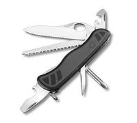 Victorinox Soldiers Knife 08 Swiss Army Knife, Large, Multi Tool, 10 Functions, Locking Blade, One Hand, Green/Black, (0.8461.MWCHB1)