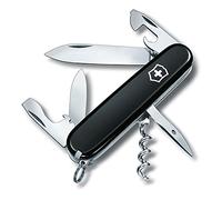 Victorinox Spartan Swiss Army Knife - 12 Function Multi Tool Pocket Knife | Medium 91 mm tool for camping and everyday carry with large blade, bottle opener, and corkscrew. Black Swiss Made