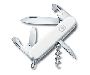 Victorinox Spartan Swiss Army Knife, Camping Pocket Knives, Medium, Multi Tool, 12 Functions, Blade, Bottle Opener, White