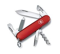 Victorinox Sportsman Swiss Army Knife, Medium, Multi Tool, 13 Functions, Large Blade, Bottle Opener, Red