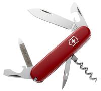 Victorinox Sportsman Swiss Army Pocket Knife, Medium, Multi Tool, 12 Functions, Large Blade, Bottle Opener, Red