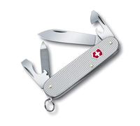 Victorinox Swiss Army Knife Cadet Alox Silver, Pocket Knife, 9 Functions | Medium 84 mm multitool with durable Alox scales, large blade, nail file, can opener and screwdrivers. Swiss Made.