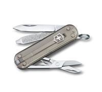 Victorinox Swiss Army Knife Classic SD Mini Pocket Knife, 7 Functions, Grey | Compact 58 mm EDC multitool with scissors, blade, and nail file for everyday tasks, travel, and hiking. Swiss Made.