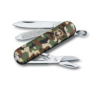 Victorinox Swiss Army Knife Classic SD, Pocket Knife, 7 Functions, Camo | Miniature multitool for everyday carry (EDC) with scissors, blade, and file. Durable ABS scales, 58 mm, Swiss Made
