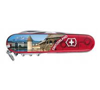 Victorinox Swiss Army Knife Climber - 14 Functions Pocket Knife Multitool | Medium pocket knife with scissors and multipurpose hook for climbing, hiking, and everyday carry. Red. Swiss Made.