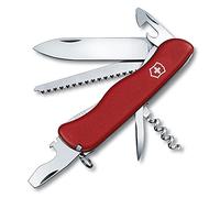 Victorinox Swiss Army Knife Forester - Large Pocket Knife, 12 Functions | Large Multitool with Lockable Blade and Wood Saw for Forestry and Camping, 111 mm Red Polyamide Handle, Swiss Made