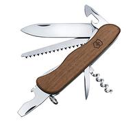 Victorinox Swiss Army Knife Forester Wood 10 Functions Camping Multitool | Large pocket knife with locking blade, wood saw and walnut scales for outdoor use and forestry tasks. Swiss Made