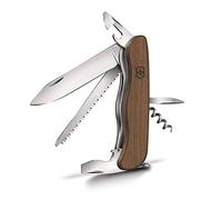 Victorinox Swiss Army Knife Forester Wood Pocket Knife Multitool 10 | Large 111 mm lock blade with walnut wood scales, wood saw and bottle opener, ideal for camping and hiking. Swiss Made