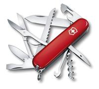 Victorinox Swiss Army Knife Huntsman - 15 Functions Pocket Knife - Red | Features Wood Saw, Scissors and Multipurpose Hook. Ideal for Camping, Hiking and EDC. 91 mm. Swiss Made.