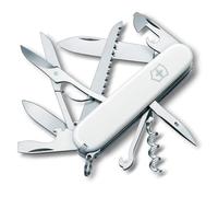 Victorinox Swiss Army Knife Huntsman - Multitool Camping Knife, 15 | Pocket knife with wood saw, scissors, and large blade for camping and hiking. 91 mm, White, Swiss Made