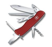 Victorinox Swiss Army Knife Outrider Multitool 14 Functions Wood Saw Red | Lockable blade, scissors and Phillips screwdriver for camping, hiking and DIY. 111 mm, polyamide scales, Swiss Made.