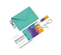 Victorinox Swiss Card Classic, 10 Functions, Swiss Made, Multi Tool for Women, incl. Card Holder with Key Ring, Sydney Style (Turquoise, Purple)
