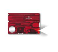 Victorinox Swiss Card Lite Multitool, 13 Functions, LED, Red Transparent | Credit card sized pocket tool with magnifying glass, scissors and bright LED torch for everyday carry. Swiss Made