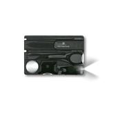 Victorinox Swiss Card Lite, Swiss Made Pocket Tool, 13 Functions, LED, Magnifier, Black Transparent, One Size, (0.7333.T3)