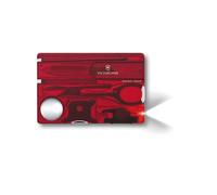 Victorinox Swiss Card Lite, Swiss Made Pocket Tool, 13 Functions, LED, Magnifier, Red Transparent