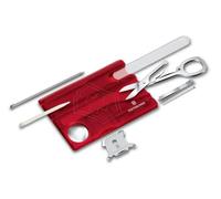 Victorinox Swiss Card Nail Care Multitool, 13 Functions, Red Transparent