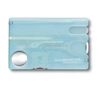 Victorinox Swiss Card Nail Care, Swiss Made Pocket Tool, Credit Card Size, 13 Functions, File, Scissors, Blue Transparent