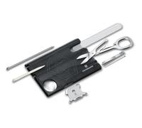 Swiss Card Nail Care, Swiss Made Pocket Tool, Credit Card Size, 13 Functions, File, Scissors, Black Transparent